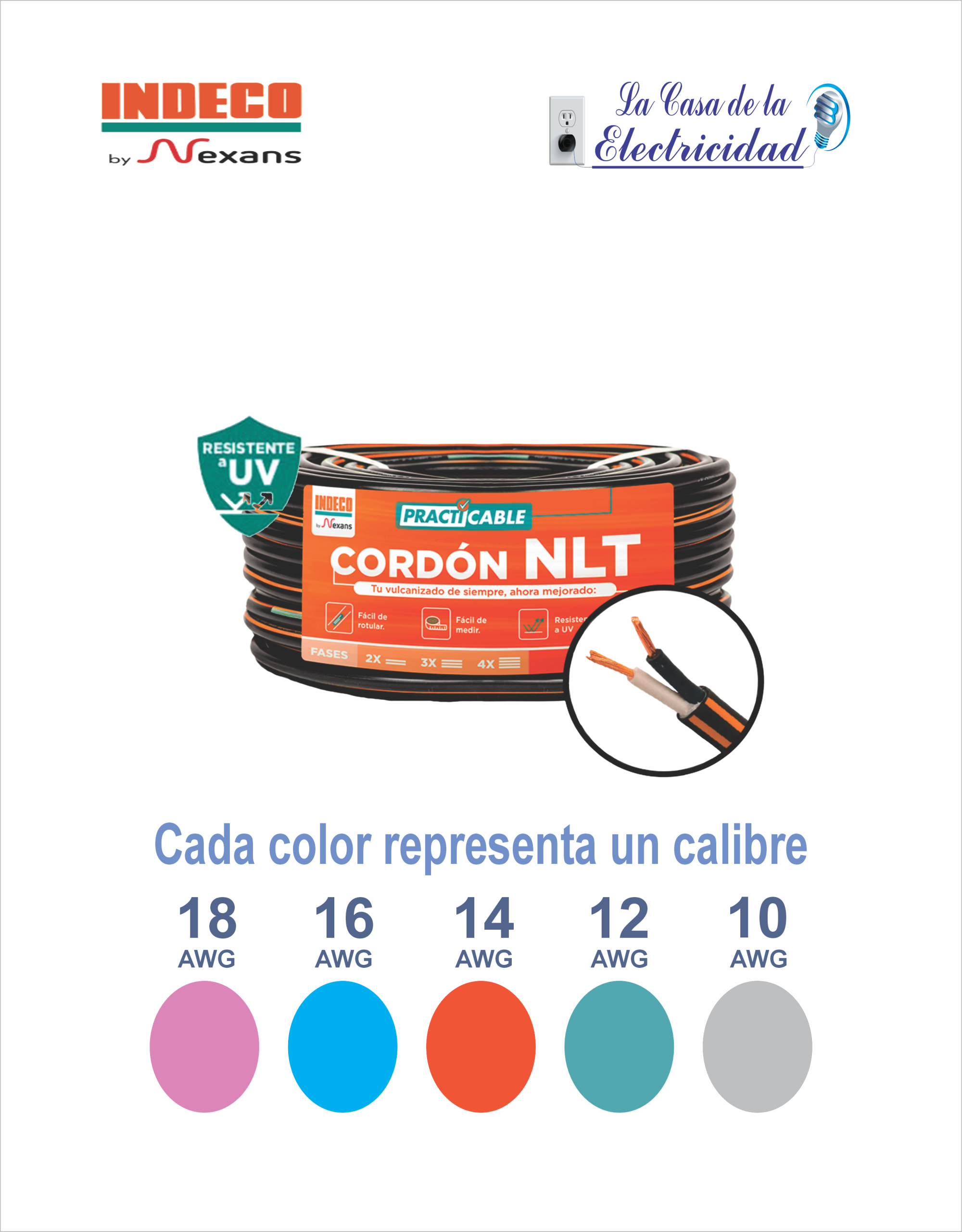 Cable Vulcanizado NLT, 2 x 14 AWG - INDECO